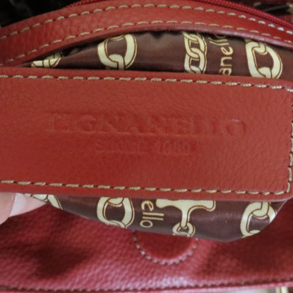 Tingnanello Red Satchel Leather Handbag - Picture 6 of 11